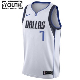 NBA Børn Trøje Dallas Mavericks Dwight Powell 7 2022-23 Nike Association Edition Hvid Swingman